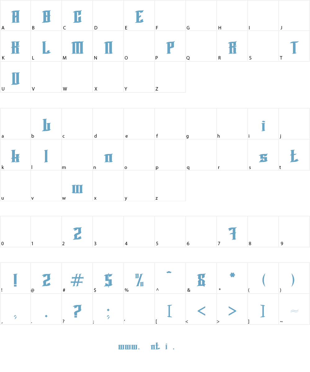 BLNK Taper Lucker Font Character
